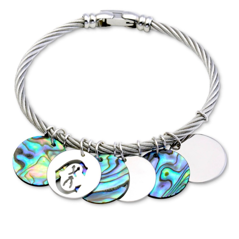 Charriol Havana abalone cable bracelet with sterling silver. New in box